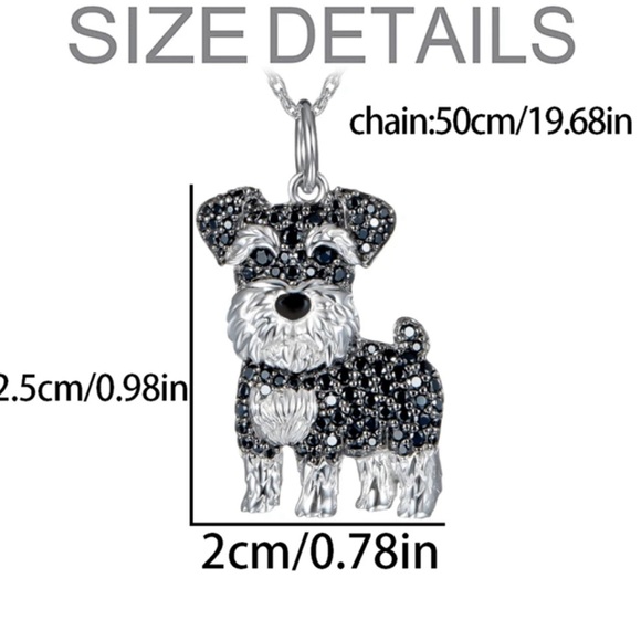 Schnauzer Rhinestone Necklace and Earrings Set - Picture 5 of 6
